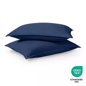 NEW 2 Pack Microfiber Pillow Sham Covers Set by Bare Home Standard Dark Blue